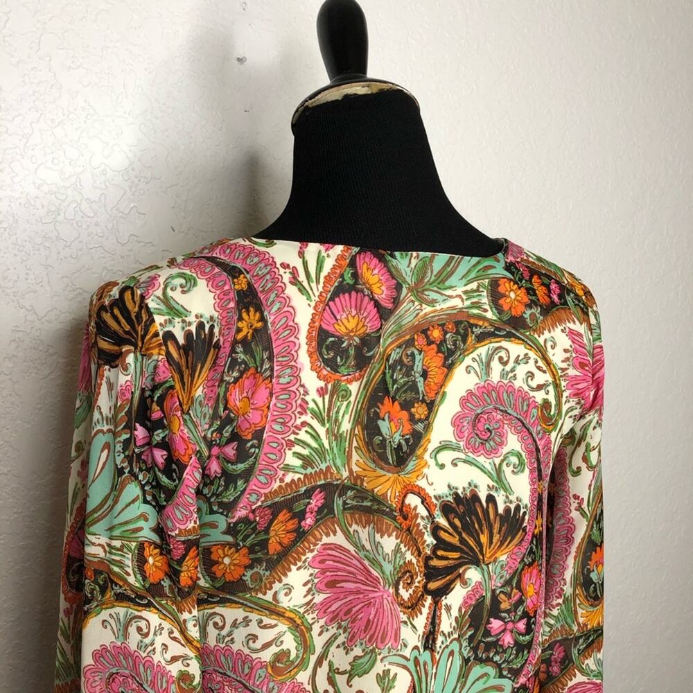 Show Me Your Mumu Mal cream brown pink paisley print boho top Extra Small XS - Picture 9 of 12